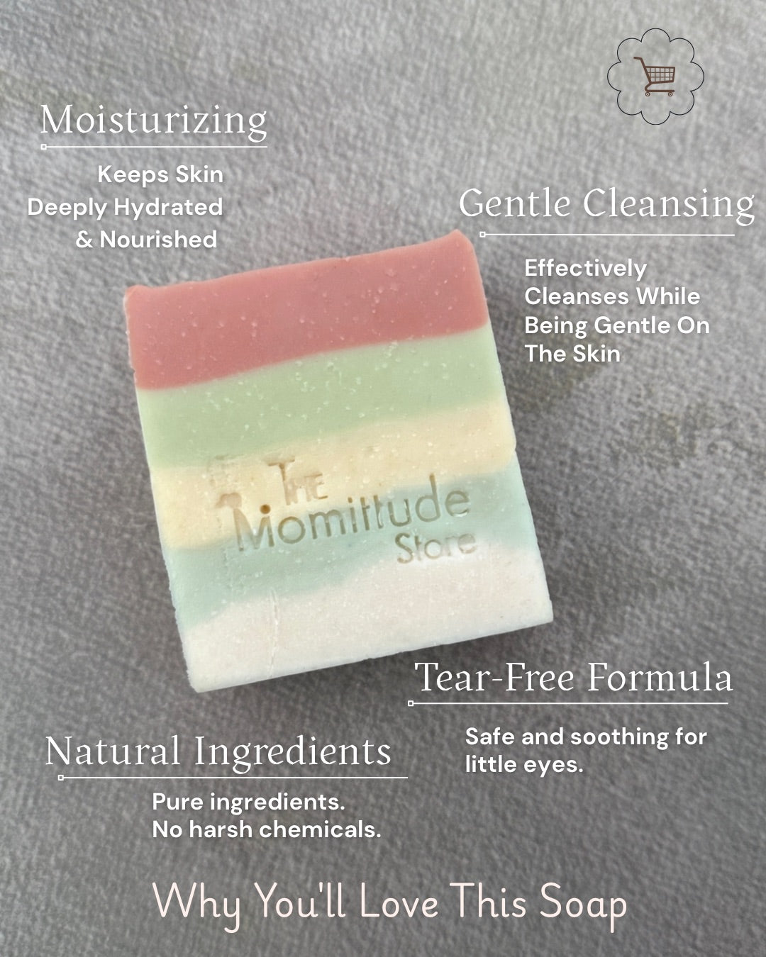 Rainbow Butter Bar for Kids| Cold Processed Clay Soap with Shea, Cocoa & Mango Butters | 1Y+ |100G