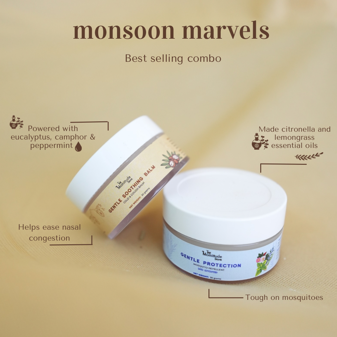 Natural Mosquito Repellent + Cold Relief Balm Combo for Kids