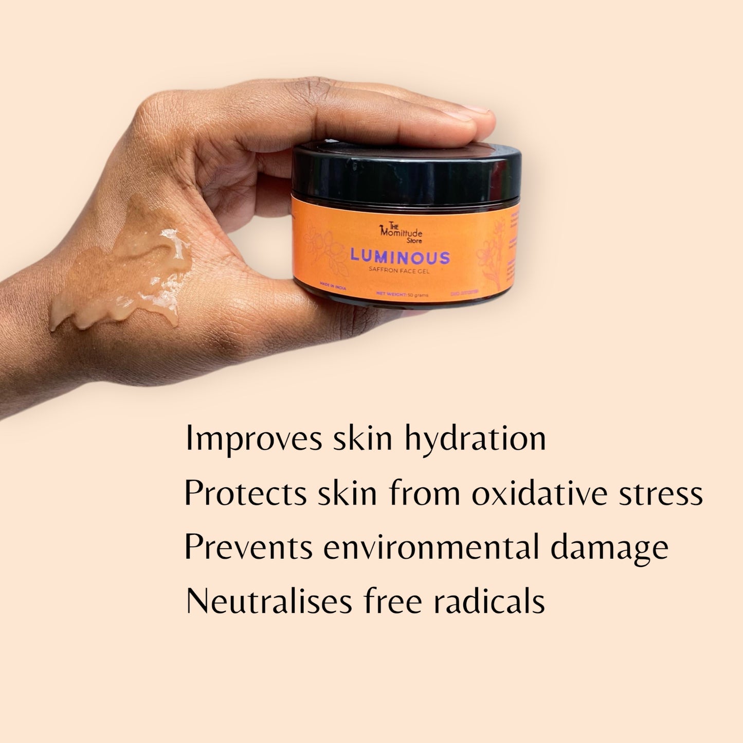 Luminous Saffron Gel | For Dull, Uneven & Dehydrated Skin | With Saffron, Rosehip & Orange Hydrosol 50G