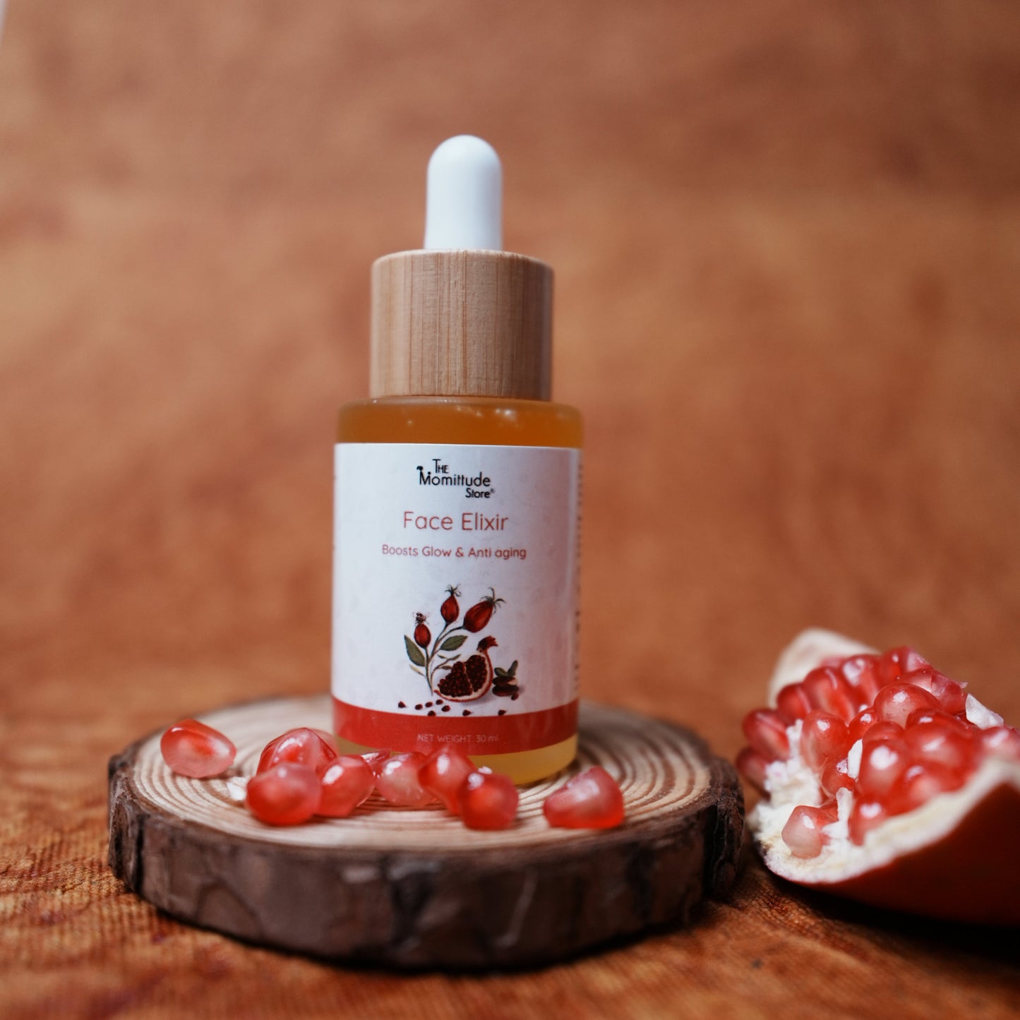 Face Elixir for Glowing Skin | With Rosehip, Pomegranate & Frankincense |30ML