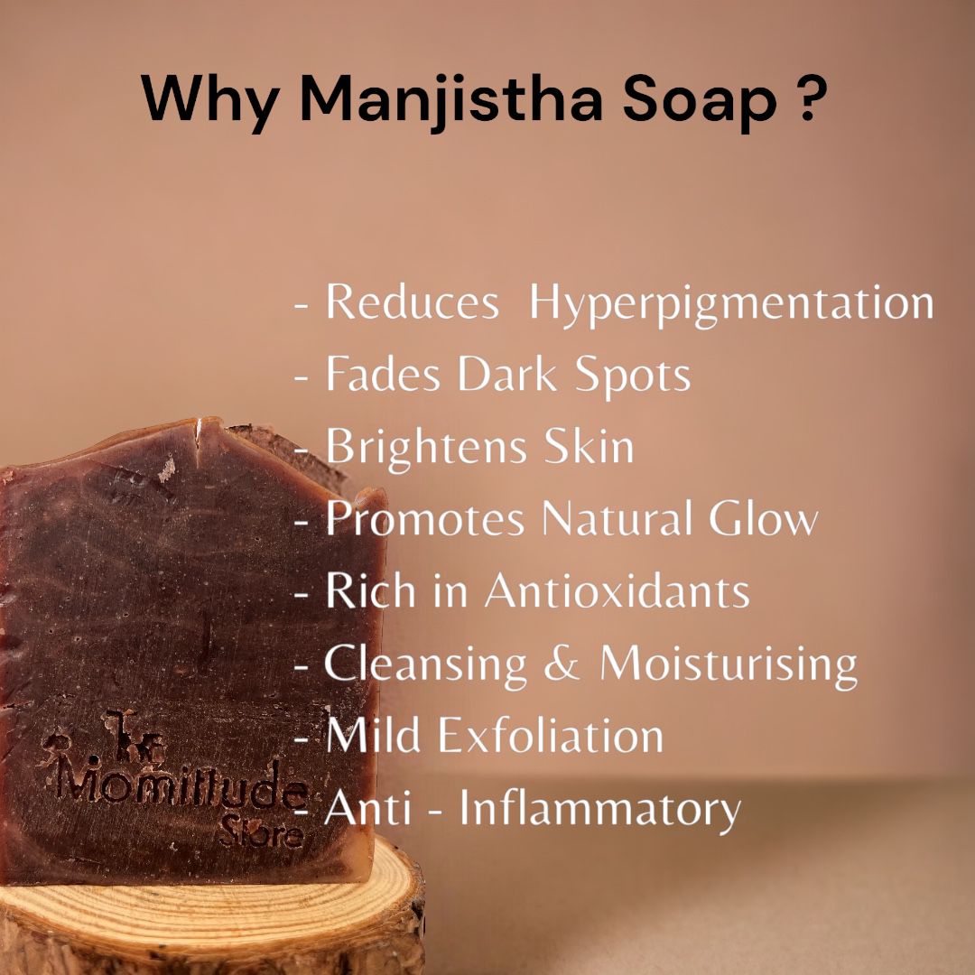 Manjistha Cold Processed Soap for Glowing & Even-Toned Skin | Shea Butter & Coconut Oil | Suitable for All Skin Types | 100G