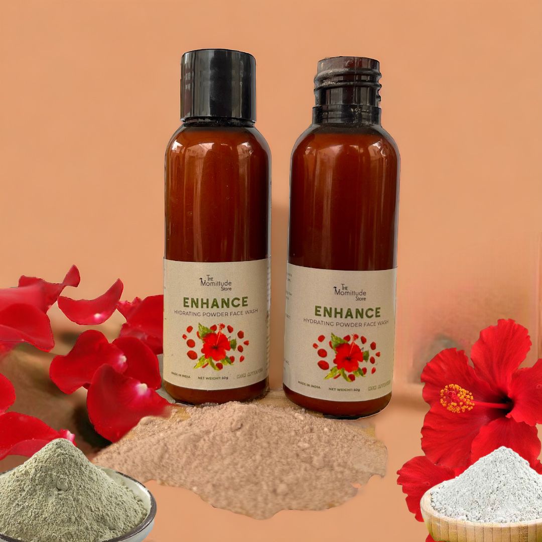 Gentle Exfoliating & Brightening Powder Face Wash | With Oat, Hibiscus, Rose | For Sensitive & All Skin Types | 50G