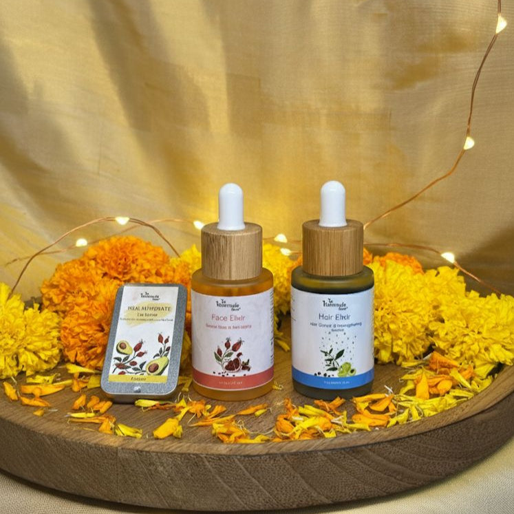 Glow & Nourish | Face, Hair & Lip Care Natural Elixir Combo