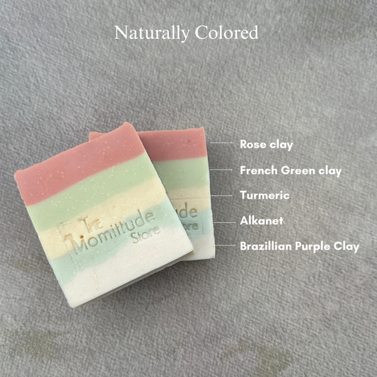 Rainbow Butter Bar for Kids| Cold Processed Clay Soap with Shea, Cocoa & Mango Butters | 1Y+ |100G