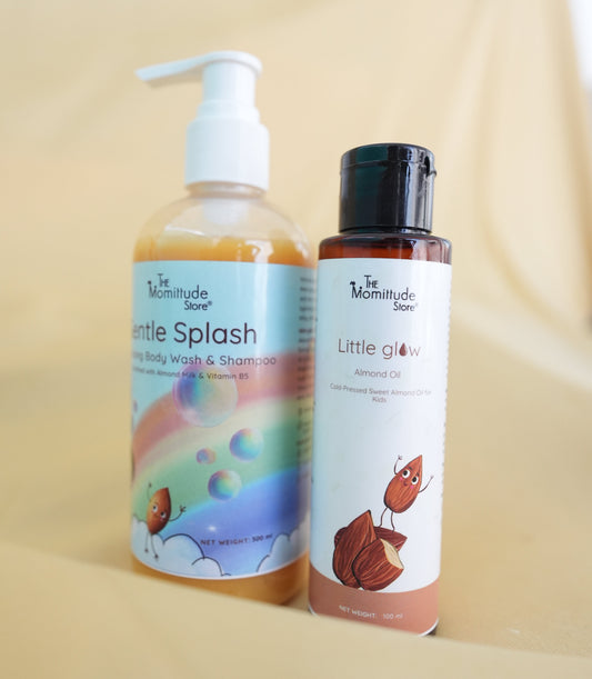 Kids Bath & Body Combo | Cold Pressed Almond Oil & Gentle Body + Hair Wash